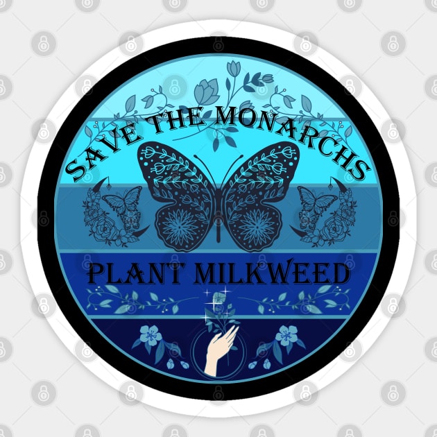 Save The Monarchs Plant Milkweed Sunset Frost Sticker by mythikcreationz